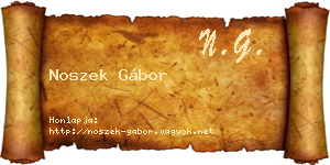 Noszek Gábor névjegykártya