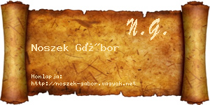 Noszek Gábor névjegykártya